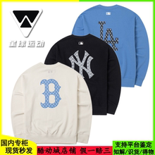 国内现货MLB男女24秋季新款NY老花大LOGO休闲套头衫卫衣3AMTM0844