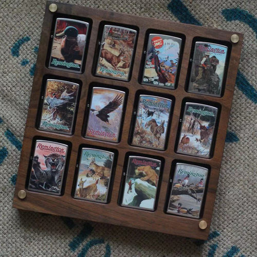 适用于zippo打火机收藏盒胡桃木