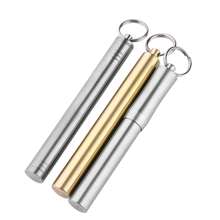 随身黄铜迷你牙签筒户外便携防水仓药瓶钥匙挂件EDC求生密封舱