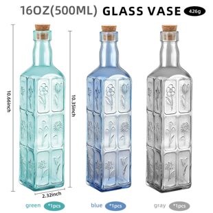 500ml北欧风复古雕花玻璃油壶橄榄油酱油醋瓶家用厨房调味瓶