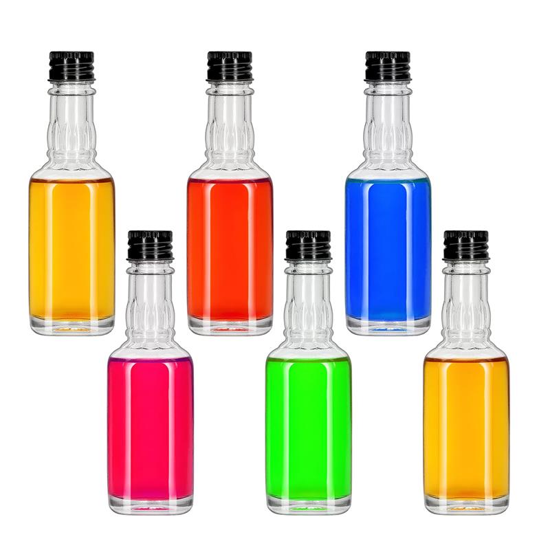 方形白洋酒透明厚底玻璃果酒瓶自酿分装50毫升米黄酒瓶透明空瓶