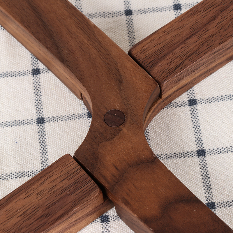 胡桃木X型餐桌锅垫防烫砂锅垫耐热隔热垫木质碗盘茶壶垫方便收纳