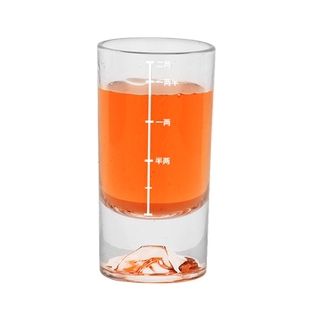 刻度冰山杯玻璃烈酒杯白酒杯金山杯酒具礼品酒盅小子弹吞杯一口杯