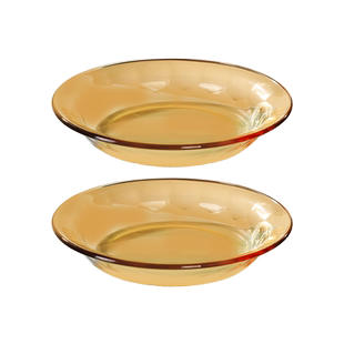 高硼硅玻璃餐具套装琥珀色玻璃面碗双耳碗饭碗碟盘杯子微波炉专用