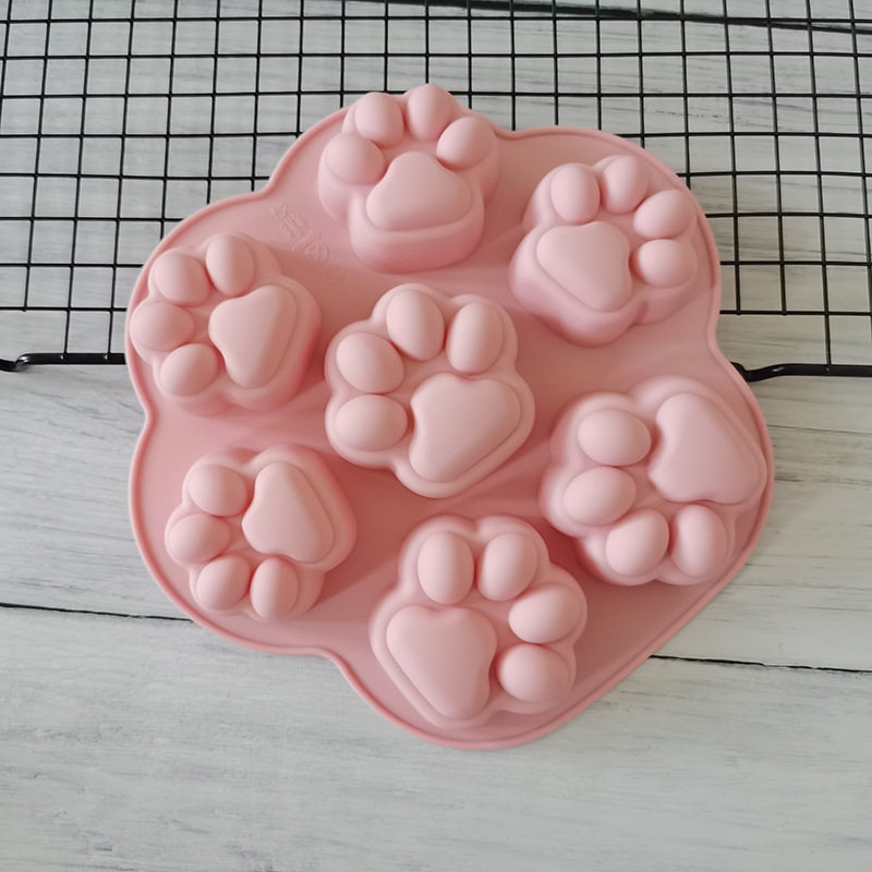 硅胶花型猫爪蛋糕模巧克力慕斯雪糕冰棍冰格棒棒糖模可爱卡通脚丫