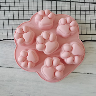 硅胶花型猫爪蛋糕模巧克力慕斯雪糕冰棍冰格棒棒糖模可爱卡通脚丫