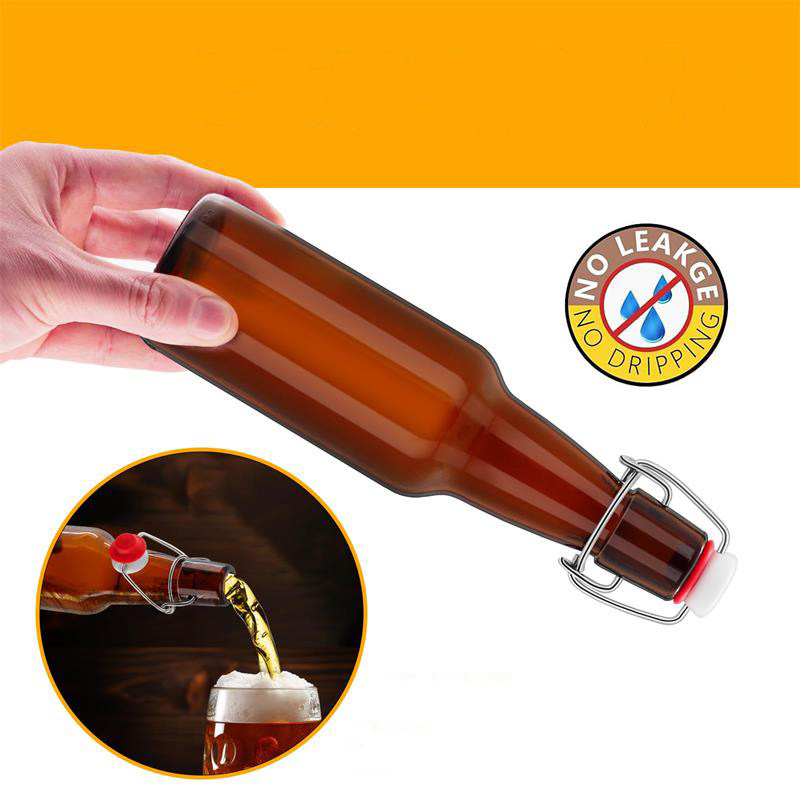 玻璃自酿卡扣白酒瓶酵素乐扣饮料瓶果汁瓶330ml厨房密封油瓶