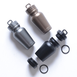 创意铝合金小药瓶求生药丸防水罐便携式 随身紧急救生防水仓