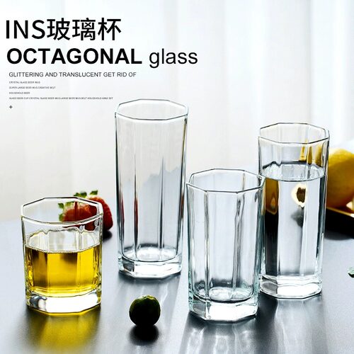 餐厅饭店八角四方杯玻璃杯