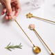 不锈钢搅拌棒时尚 咖啡勺创意樱花搅拌勺五角搅拌棒可爱家用甜品勺