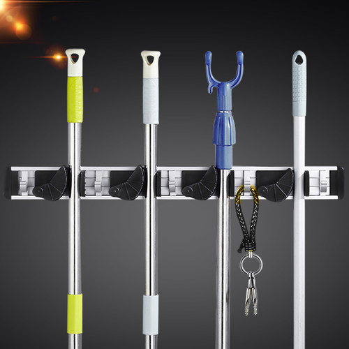 多功能拖把架免打孔厨房收纳架