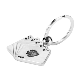 钢圈款扑克牌钥匙扣创意汽车实用钥匙圈男士生日礼品钥匙链