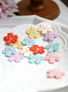 绣樱花小花朵发饰服装配件辅料