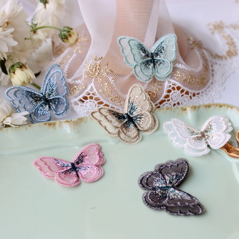布贴刺绣蝴蝶绣片衣服装饰补贴