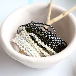 进口好品质金色银色精细金线编织波浪 蕾丝织带娃衣旗袍花边辅料