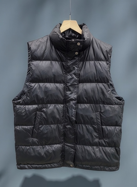 618购物季韩版大版男女同款羽绒马甲百搭宽松白鸭绒外穿背心8805