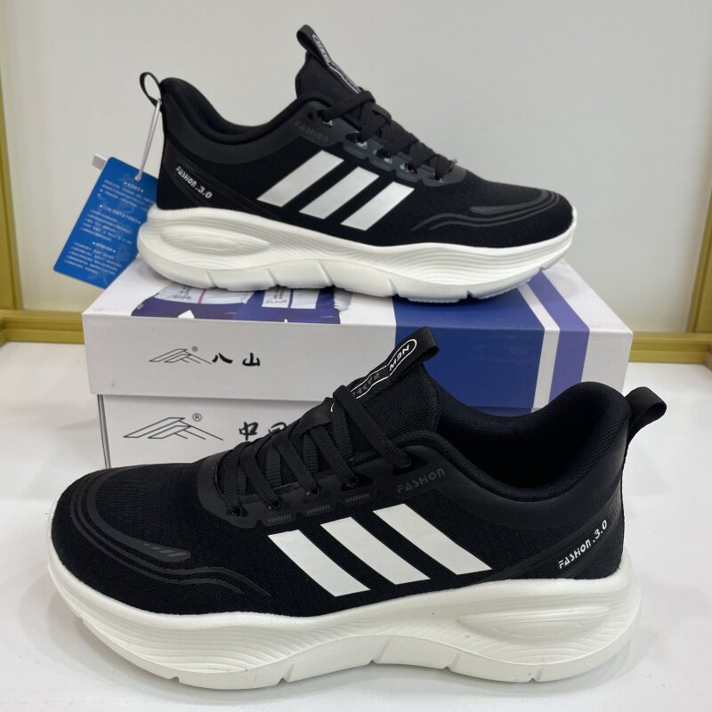 正品八山运动鞋男鞋夏季网面透气跑步鞋减震轻便防滑慢跑男女黑色