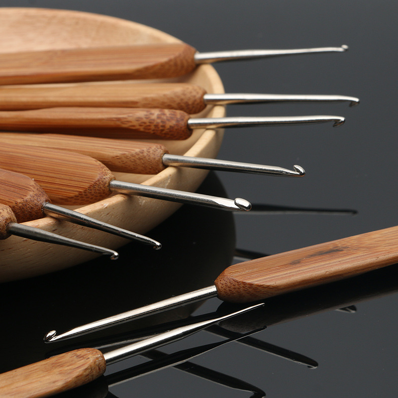 木柄竹柄编织毛线工具钩针2.0