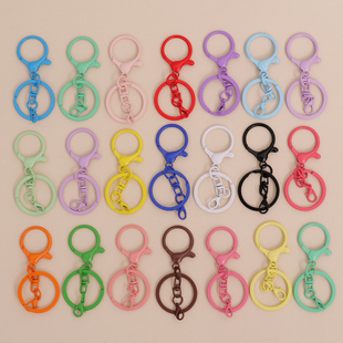 彩色烤漆灯泡扣+8字扣+龙虾扣+钥匙圈4件套合金配件饰品玩偶挂扣