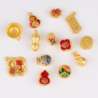 合金镀金算盘福吊坠DIY手工饰品配件平安健康福吊坠手链项链挂件
