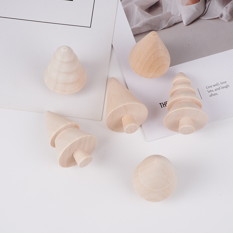 实木圣诞树原木木作DIY彩绘涂鸦玩具工艺品圣诞节家居装饰摆件