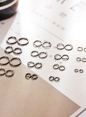 DIY饰品配件小铁环 连接圈 单圈 圆圈 开口圈C圈枪黑色闭口圈