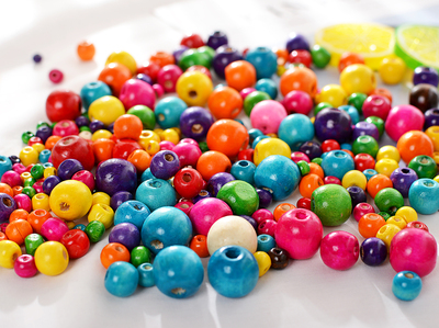 6/8/10/12/14/16/18MM彩色木珠 圆木珠(深色)木珠 200个