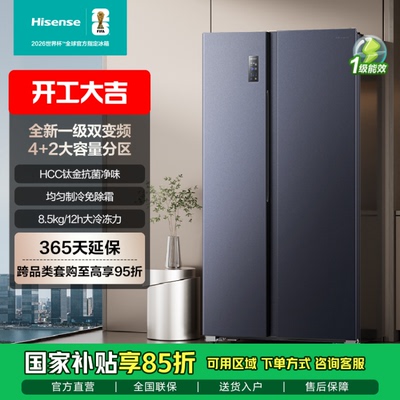 海信611L对开双开门大容量冰箱风冷无霜 HISENSE BCD-611WFK1DPQ