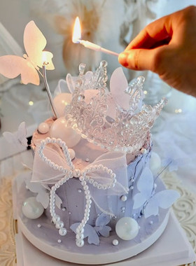 女款女神生日蛋糕装饰水晶皇冠