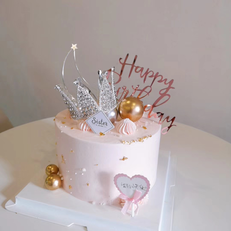 网红生日蛋糕母亲节水钻女王