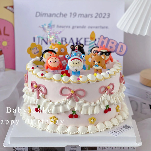 蛋仔派对蛋糕装饰卡通摆件公仔