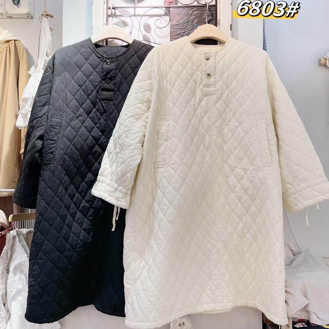 中长款文艺风大版型夹棉连衣裙