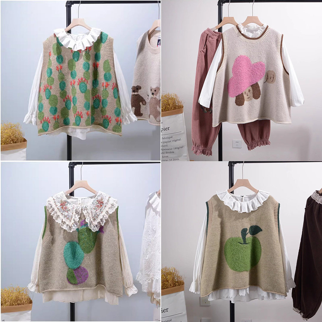 23年底清仓特价文艺复古宽松大码女装超值不退不换毛衣马甲娜漾