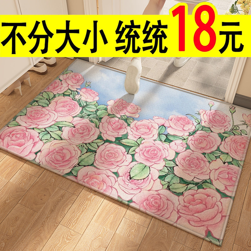 花卉小清新入户门脚垫进门地垫地毯玄关门厅防滑门垫门厅家用垫子,居家布艺,入户地垫,淘宝优惠券,粉丝福利购,淘宝优惠卷