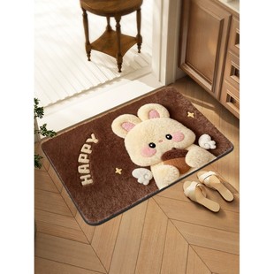 浴室脚垫吸水速干卫浴卫生间门口专用地垫毛绒感脚垫卡通硅藻泥垫