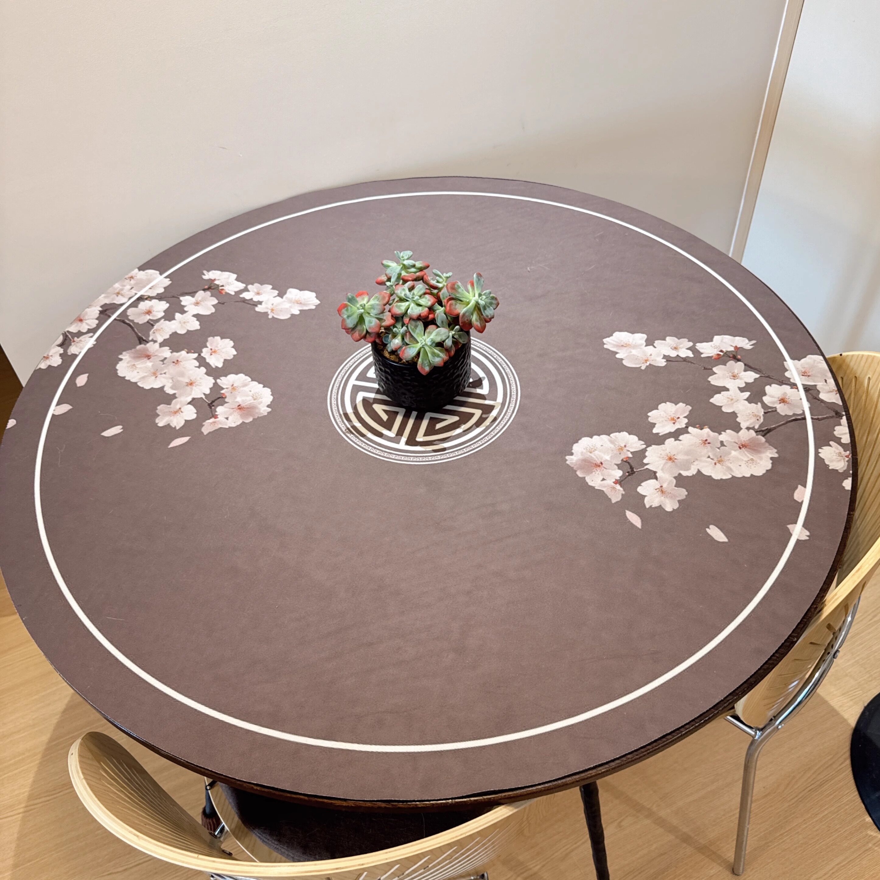 硅藻泥掼蛋麻将桌圆形打牌桌布垫图片
