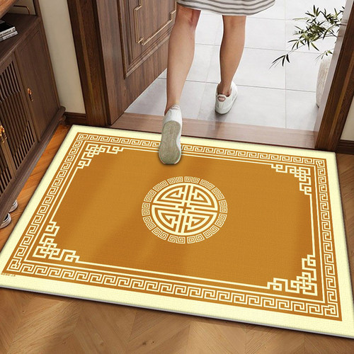 东户朝西入户门脚垫土黄色地垫轻奢地毯免洗耐脏可裁剪玄关垫