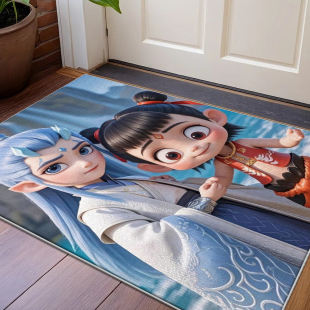 可爱哪吒敖丙卡通门垫2025新款玄关进门毯室内卧室门口地垫吸水