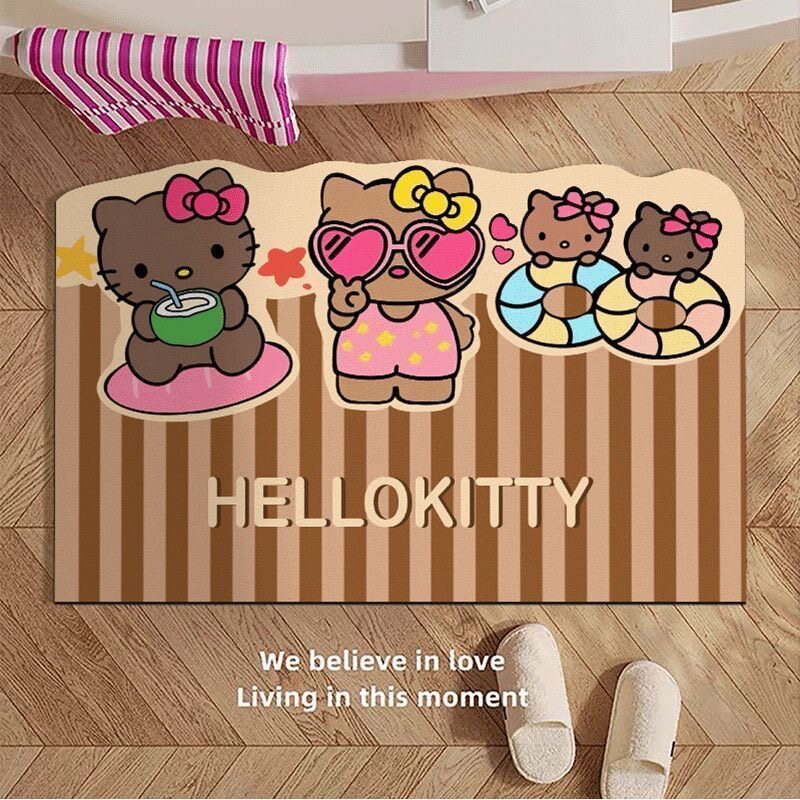 卡通hellokitty脚垫浴室吸水软硅藻泥厕所卫生间门口防滑吸水地垫