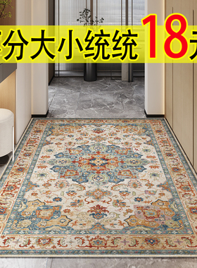 2025新款美式地毯客厅轻奢高级感欧式复古入户玄关防水家用地垫