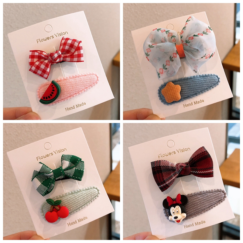 韩版格子彩色水果儿童发饰