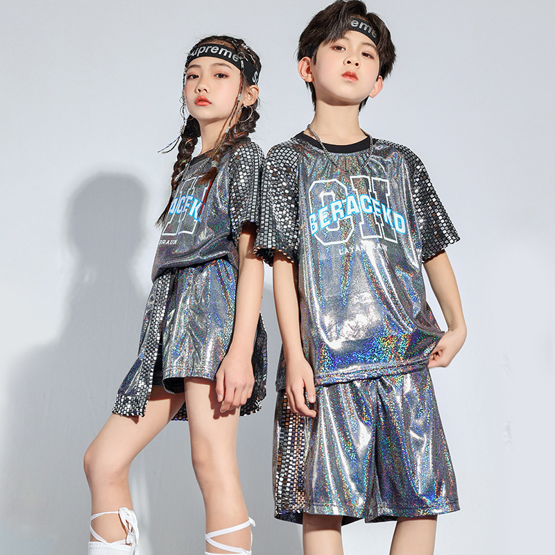 架子鼓比赛服装儿童演出服幼儿园舞台亮片街舞潮服女童爵士舞啦啦