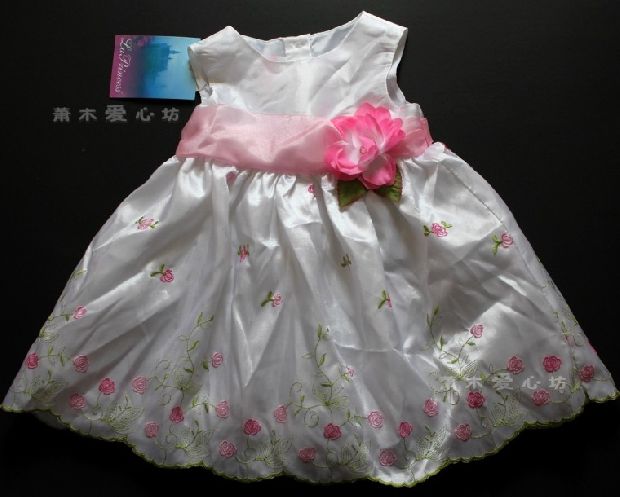 欧美原单夏季la princess宝宝白色公主礼服裙生日裙小童纱蓬裙