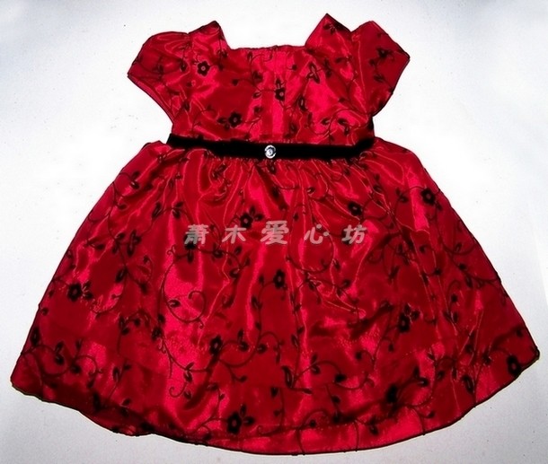 外贸原单秋冬la princess儿童短袖红色公主裙礼服裙生日裙蓬蓬裙