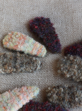 可爱毛绒毛线大号水滴发夹掰掰夹彩虹色家变刘海夹碎发夹子