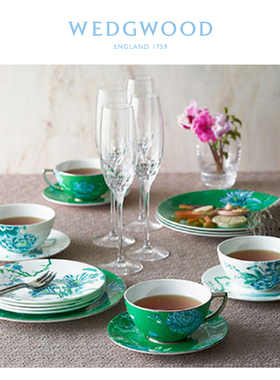 Wedgwood威基伍德asper conran翠玉白玉骨瓷茶杯碟礼盒装结婚送礼