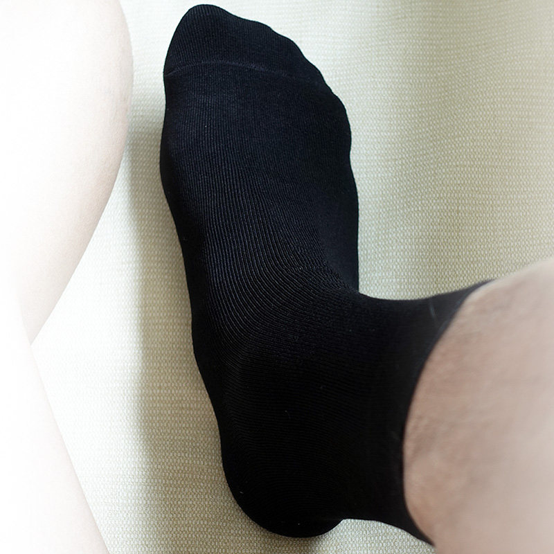 男士正装平纹休闲竹纤维袜百搭简约舒适透气夏季薄款日常家居中筒