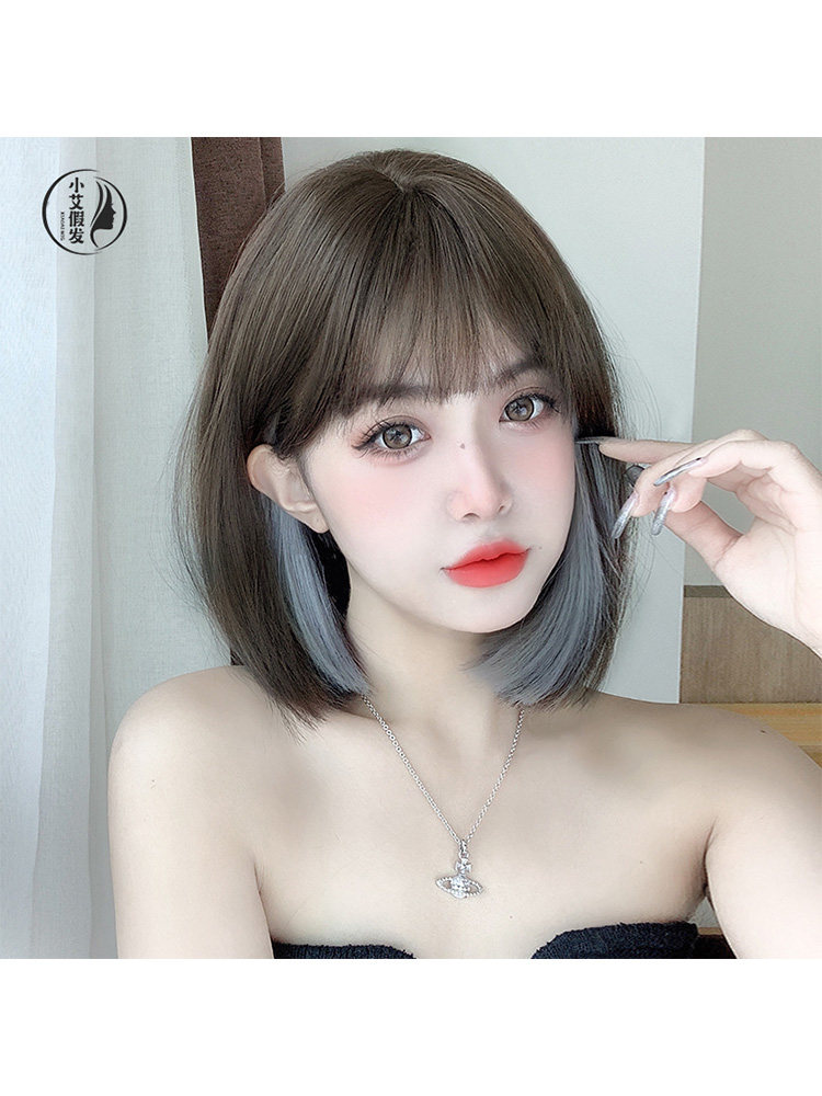 【明星同款短发】酷飒lisa挂耳染假发女减龄潮流挑染发型女全头套