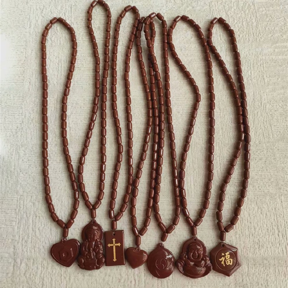 麦饭石项链青岛正品托玛琳项链带吊坠锗石项圈正品锗石负离子项链