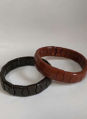 托玛琳麦饭石咖啡色多规格手链